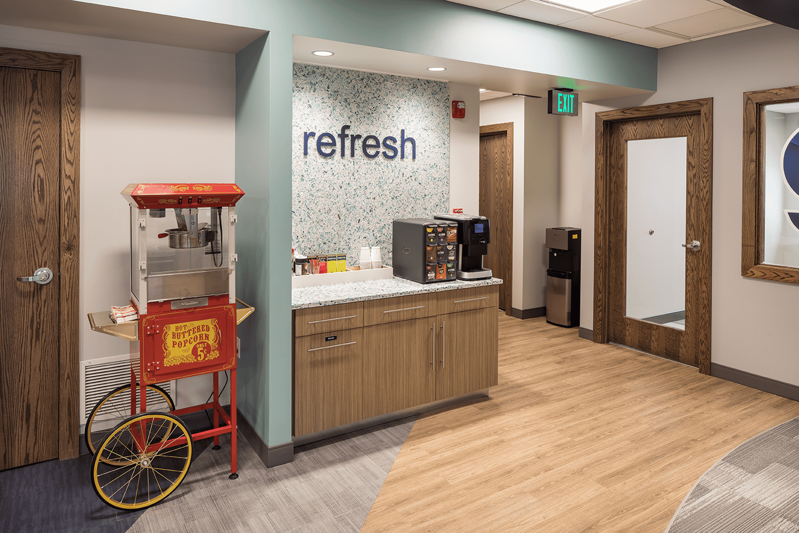 Refreshment station in a credit union